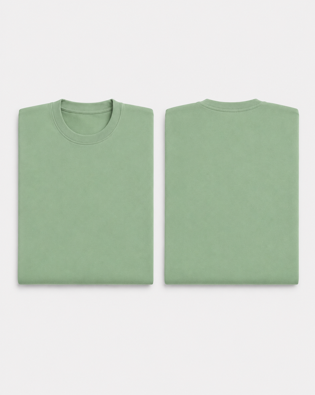 Jade Drip Earth oversized terry t-shirt with EARTH silhouette - folded front and back view