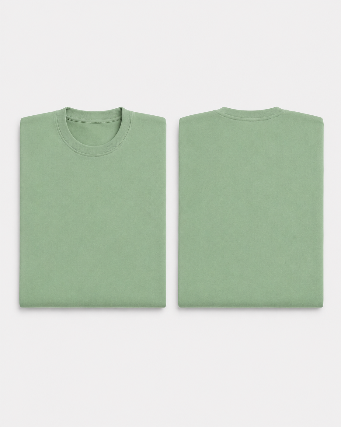 Jade Drip Earth oversized terry t-shirt with EARTH silhouette - folded front and back view