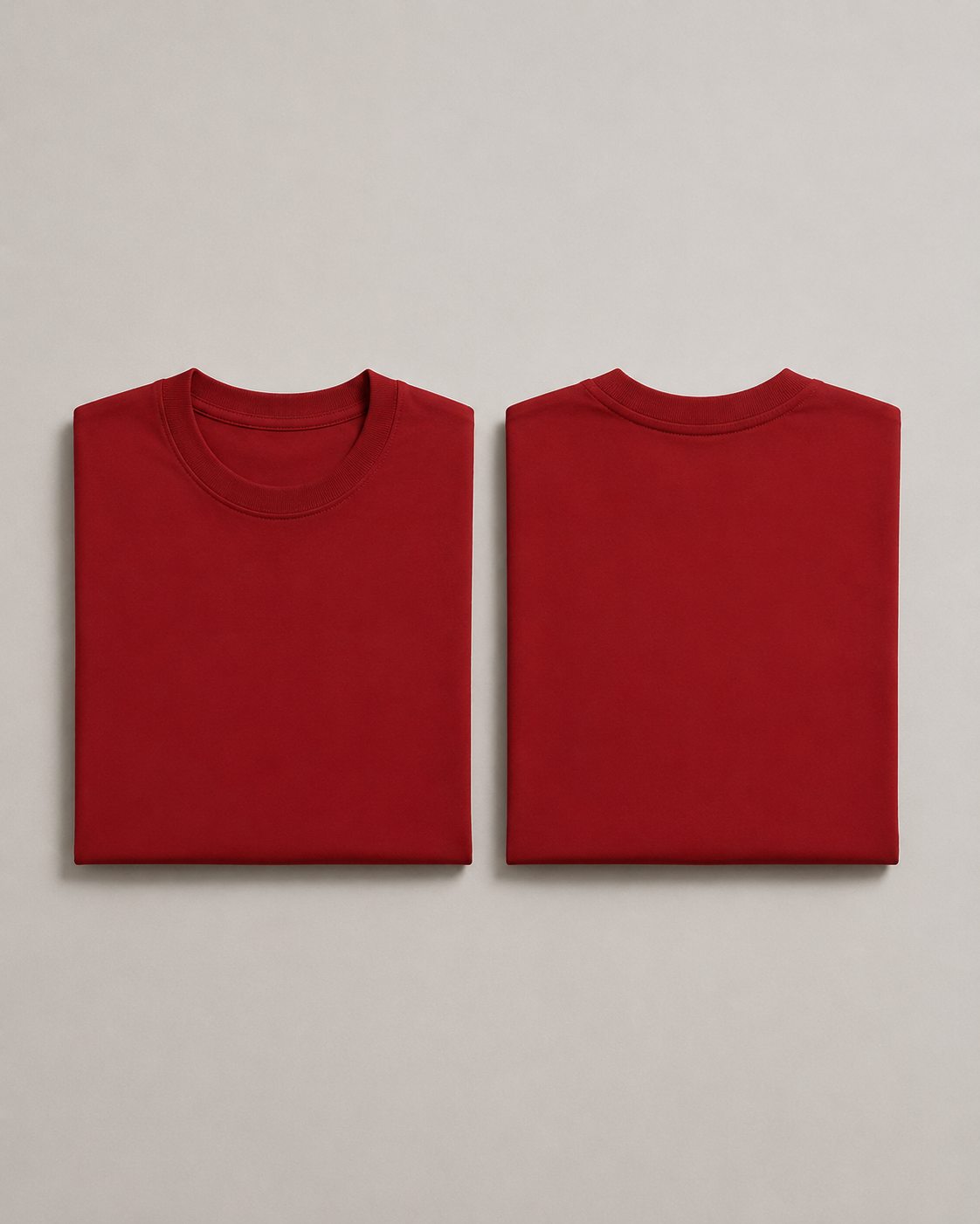 Red Drip Earth oversized terry t-shirt with EARTH silhouette - folded front and back view