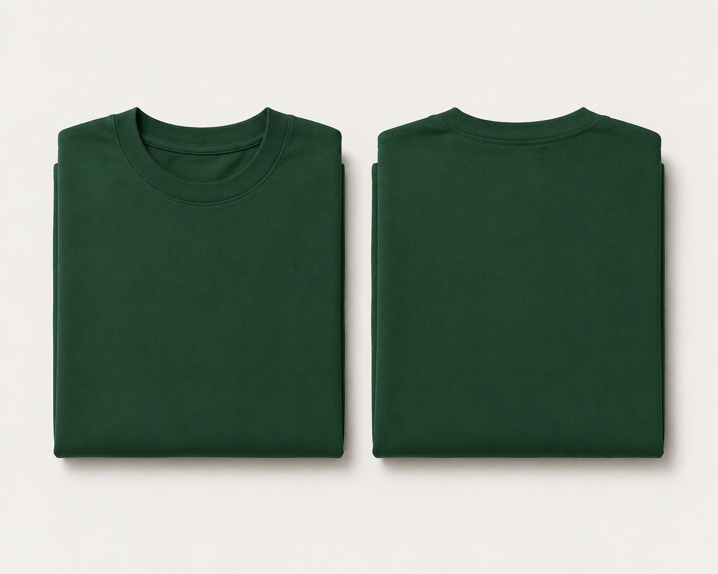 Bottle-Green Drip Earth oversized t-shirt with GROUNDSTATE silhouette - folded front and back view