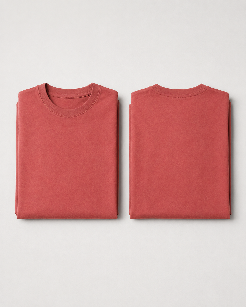Coral Drip Earth oversized t-shirt with GROUNDSTATE silhouette - folded front and back view