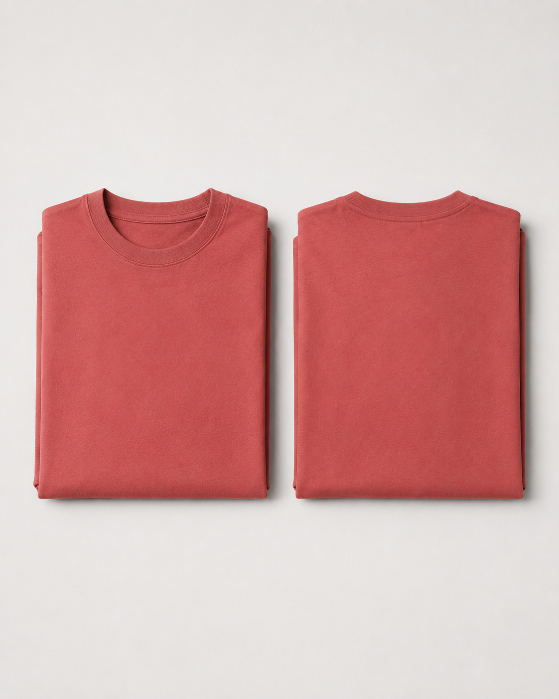 Coral Drip Earth oversized t-shirt with GROUNDSTATE silhouette - folded front and back view