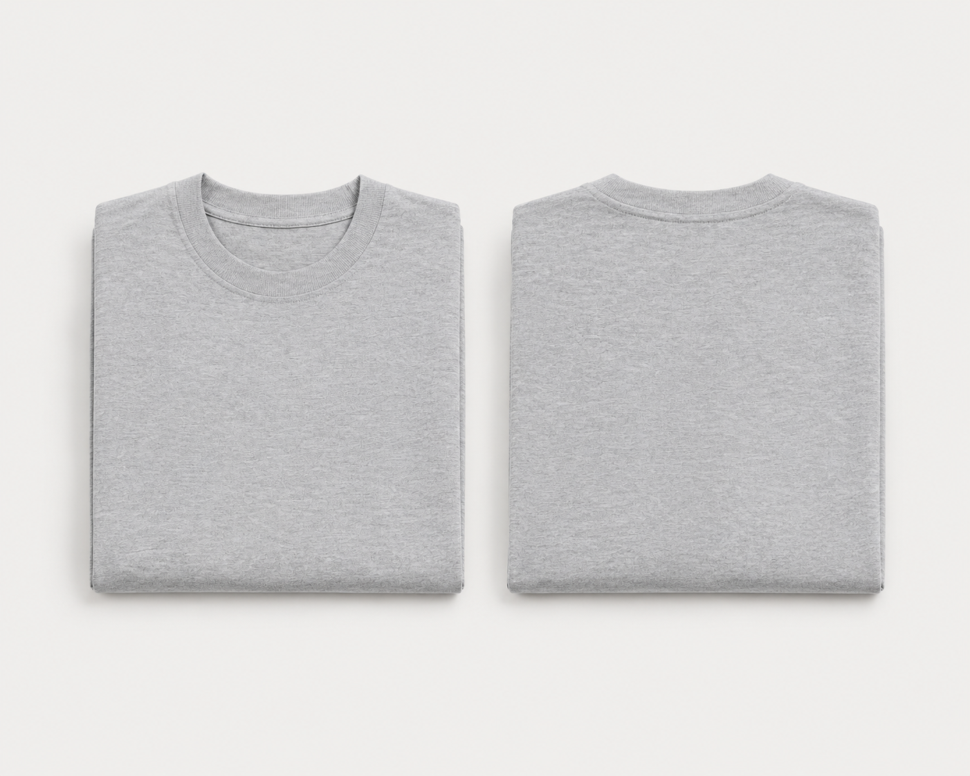 Grey-Melange Drip Earth oversized t-shirt with GROUNDSTATE silhouette - folded front and back view