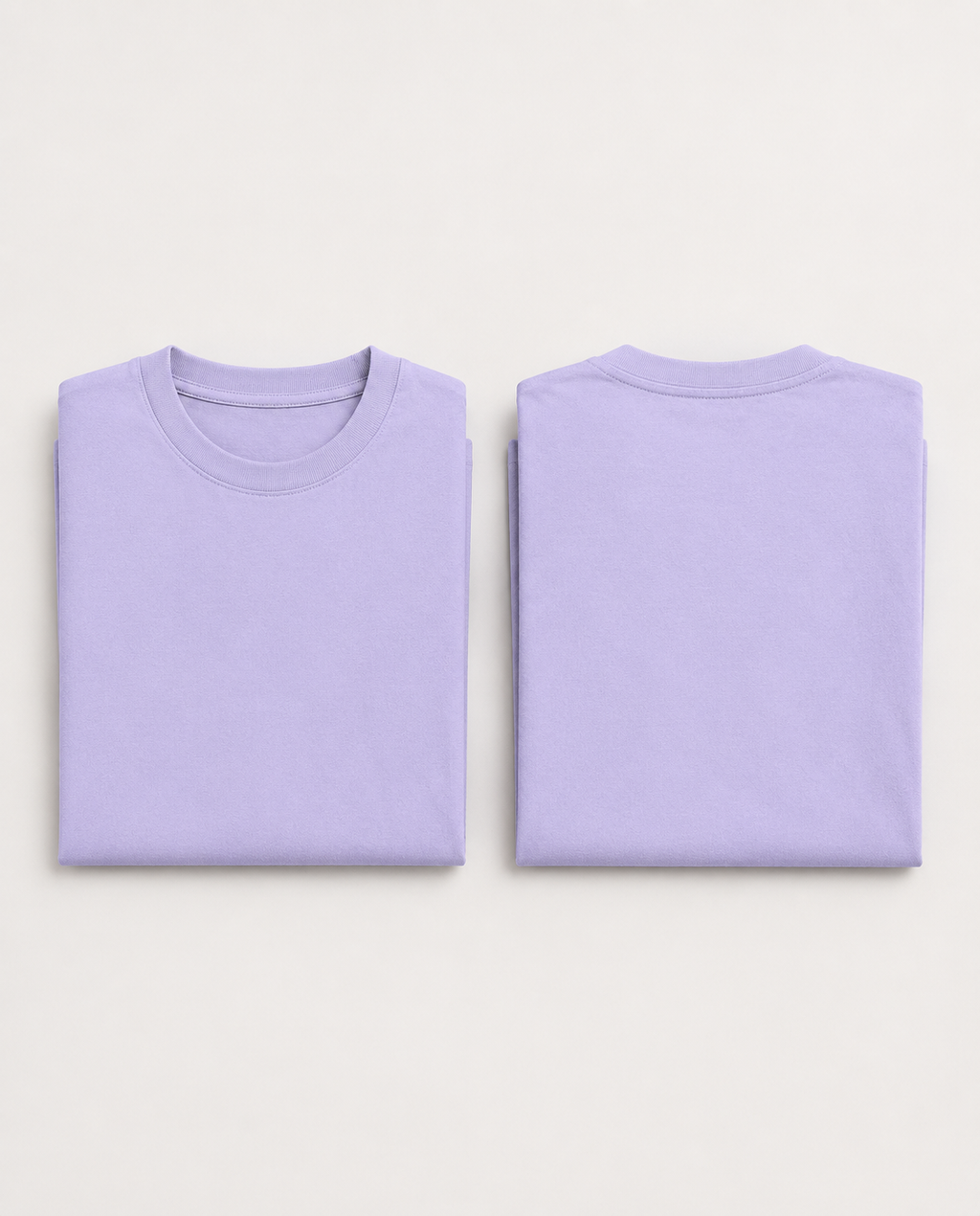Lavender Drip Earth oversized t-shirt with GROUNDSTATE silhouette - folded front and back view