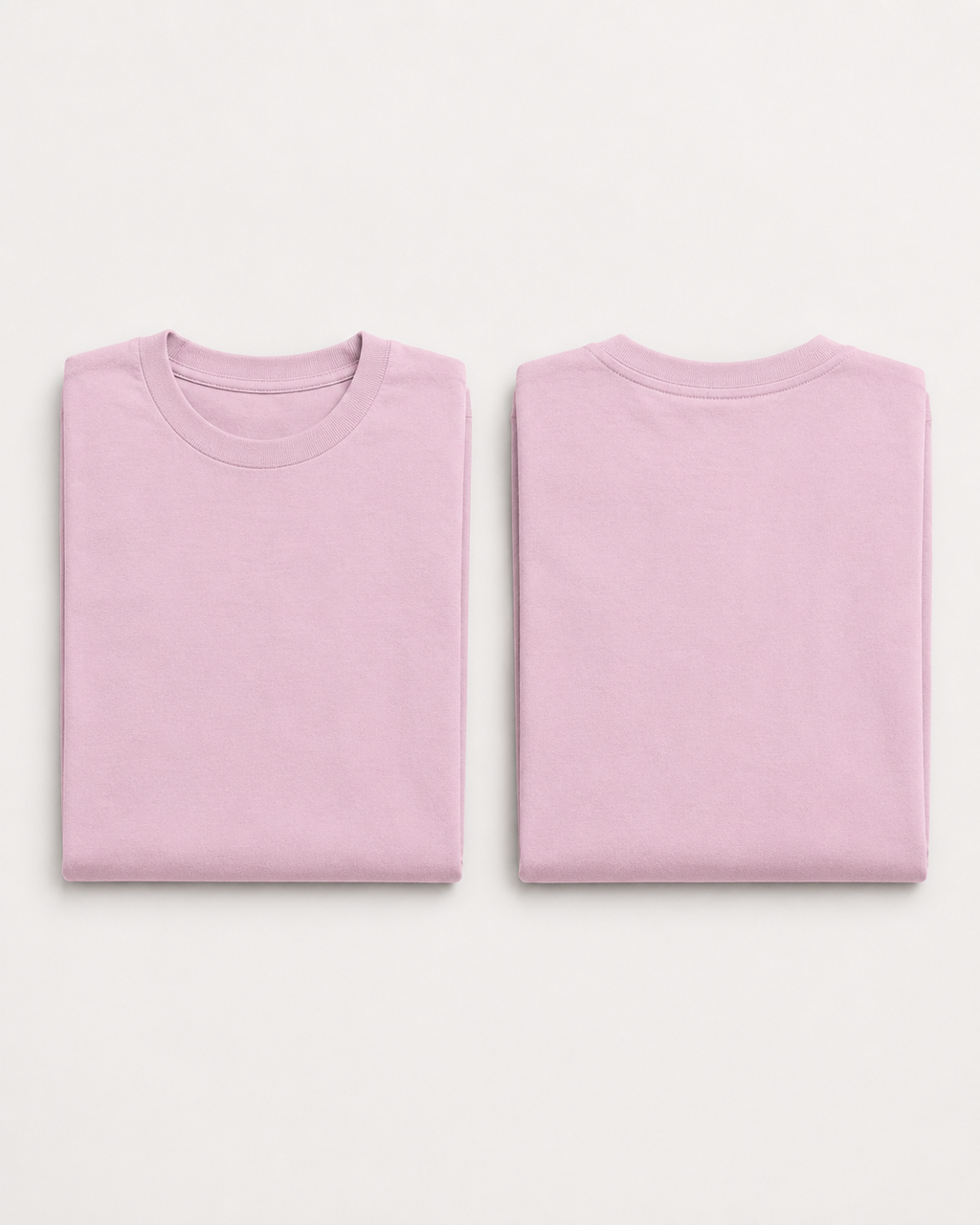 Light-Baby-Pink Drip Earth oversized t-shirt with GROUNDSTATE silhouette - folded front and back view