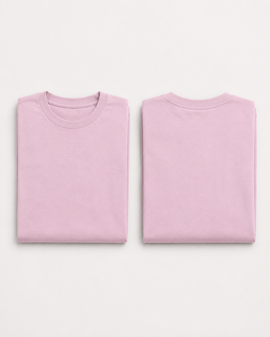 Light-Baby-Pink Drip Earth oversized t-shirt with GROUNDSTATE silhouette - folded front and back view