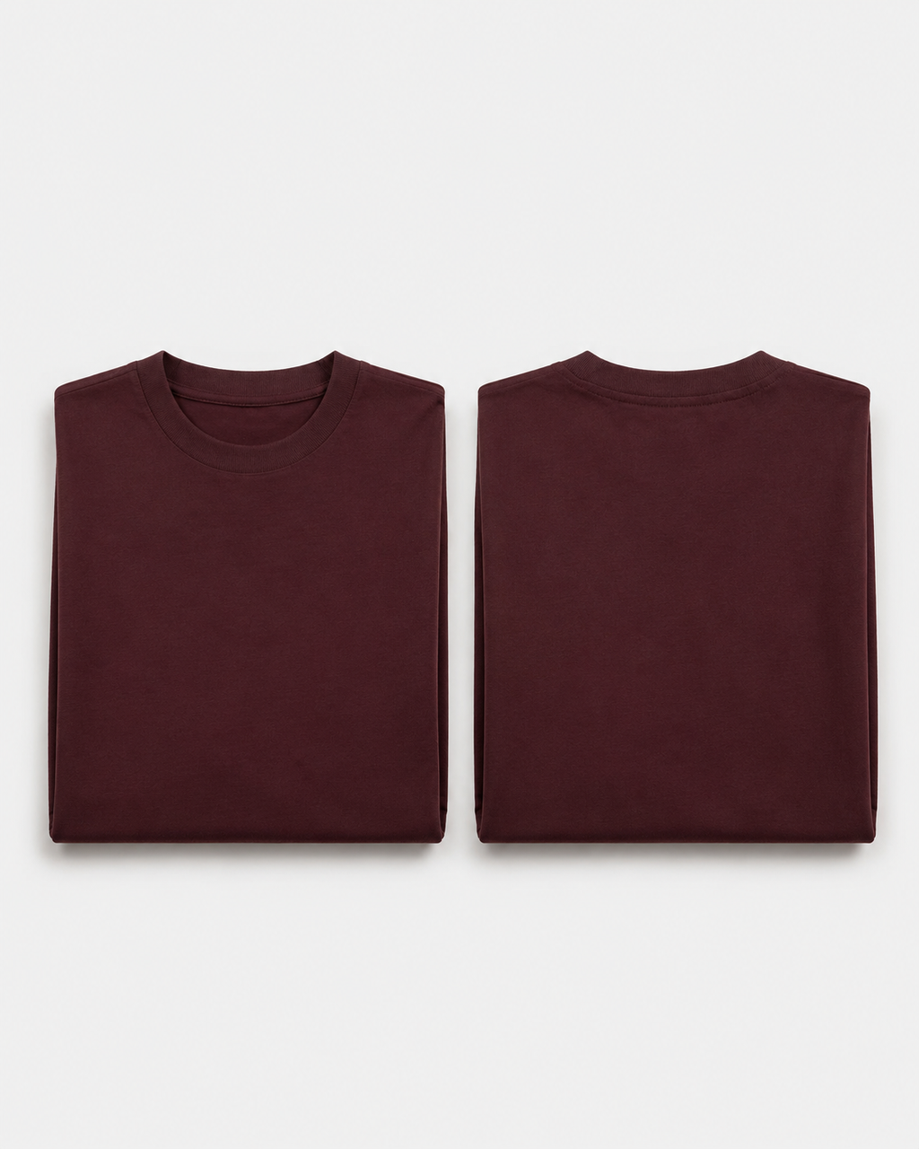Maroon Drip Earth oversized t-shirt with GROUNDSTATE silhouette - folded front and back view
