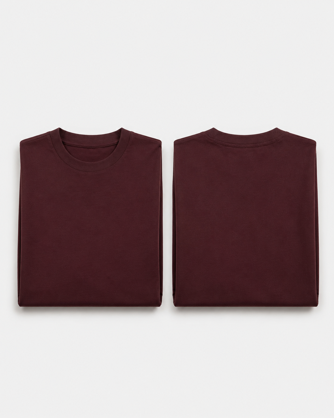 Maroon Drip Earth oversized t-shirt with GROUNDSTATE silhouette - folded front and back view