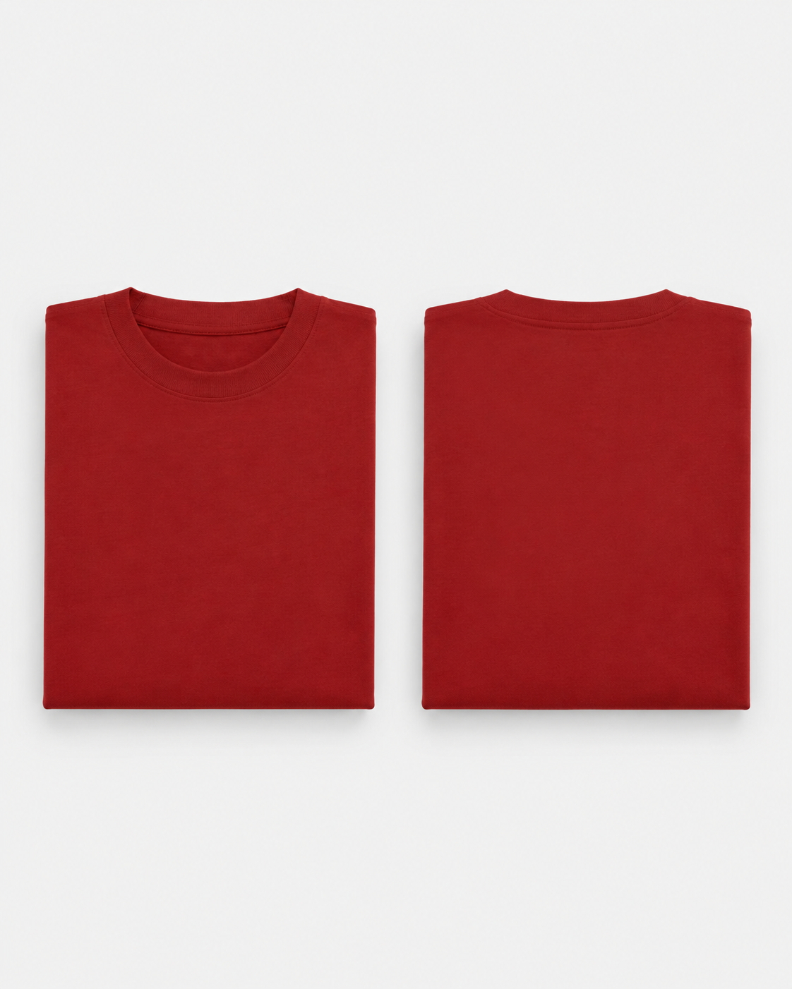 Red Drip Earth oversized t-shirt with GROUNDSTATE silhouette - folded front and back view
