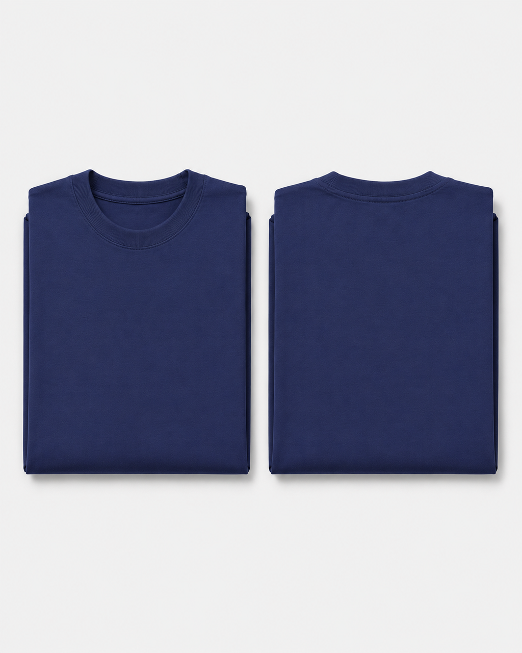 Royal-Blue Drip Earth oversized t-shirt with GROUNDSTATE silhouette - folded front and back view