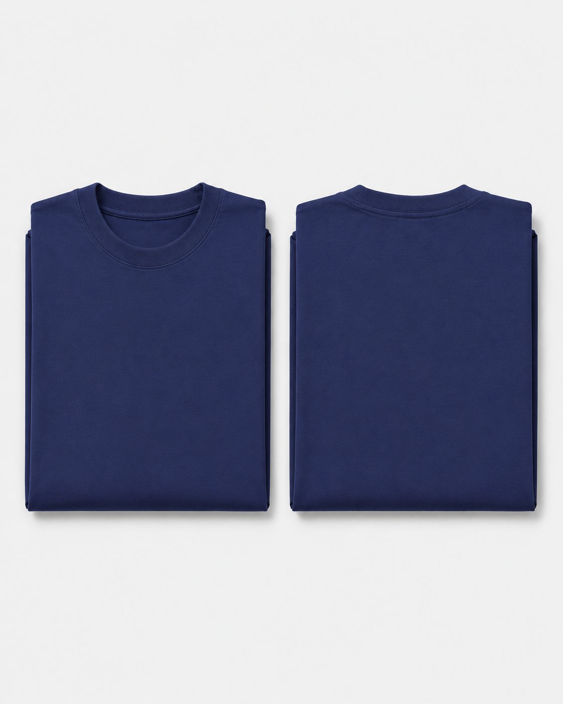 Royal-Blue Drip Earth oversized t-shirt with GROUNDSTATE silhouette - folded front and back view