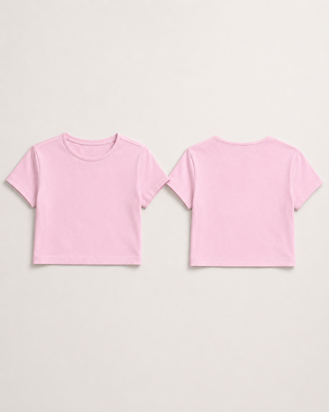 Light-Baby-Pink Drip Earth baby tee with SOFT FORM silhouette - folded front and back view