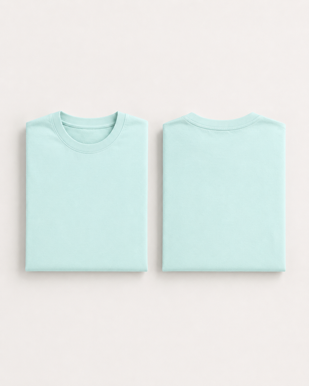 Mint Drip Earth stretch t-shirt with STILL FORM silhouette - folded front and back view