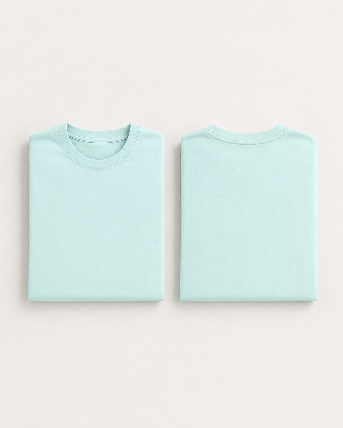 Mint Drip Earth stretch t-shirt with STILL FORM silhouette - folded front and back view