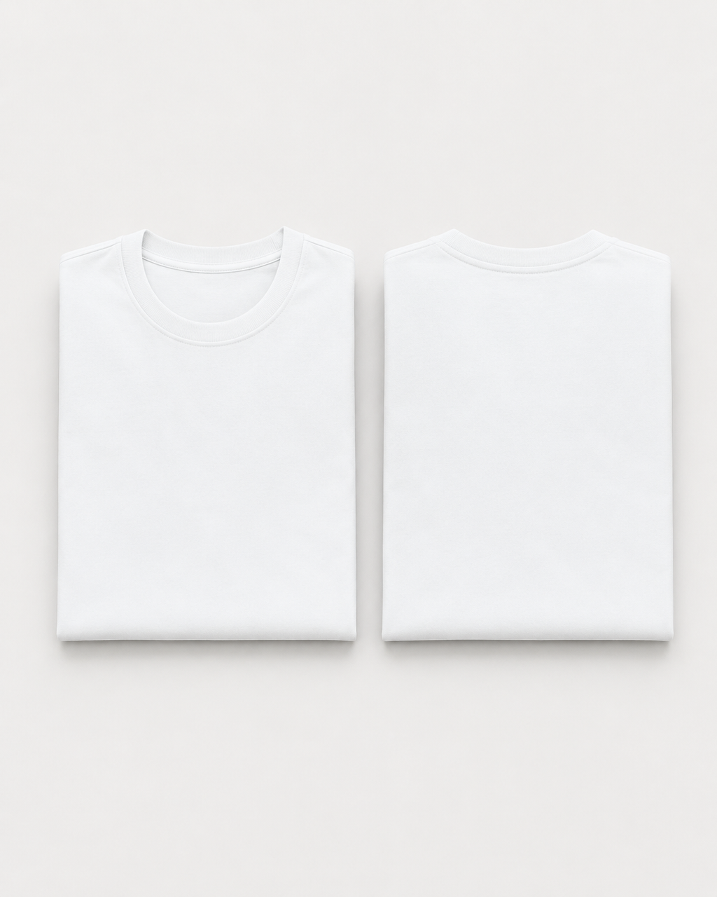White Drip Earth stretch t-shirt with STILL FORM silhouette - folded front and back view
