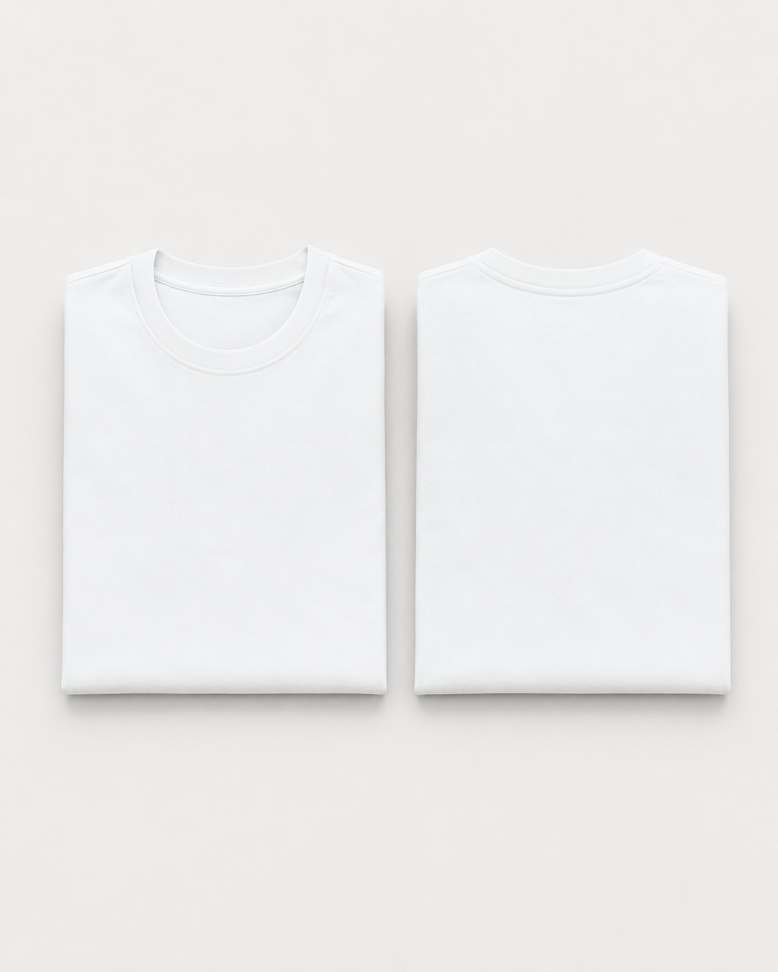White Drip Earth stretch t-shirt with STILL FORM silhouette - folded front and back view